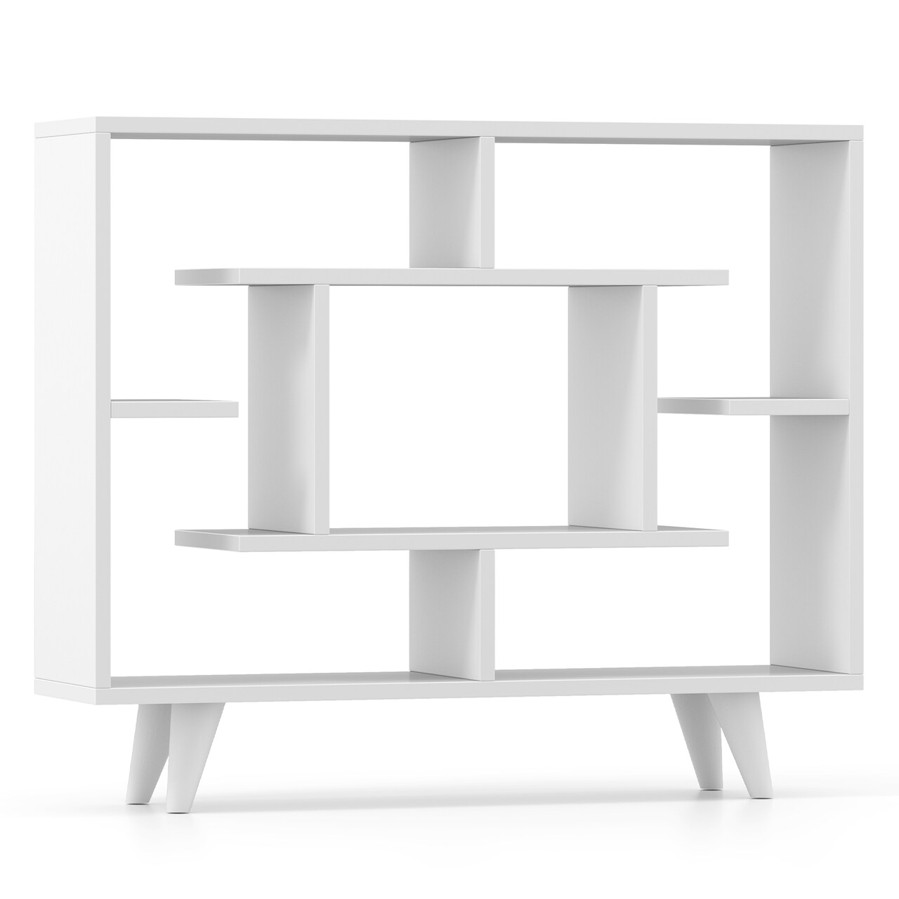Geometric Bookcase with Anti-Tipping Kit and Storage Shelving Unit
